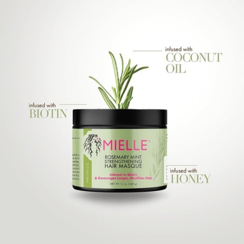 Mielle Organics Rosemary Mint Strengthening Hair Masque Infused with Biotin 12 Ounces