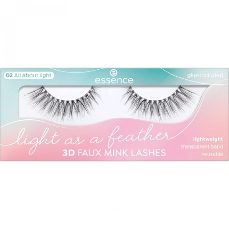 Essence Light as a Feather 3D Faux Mink Lashes Number 02 Black Volumizing Vegan