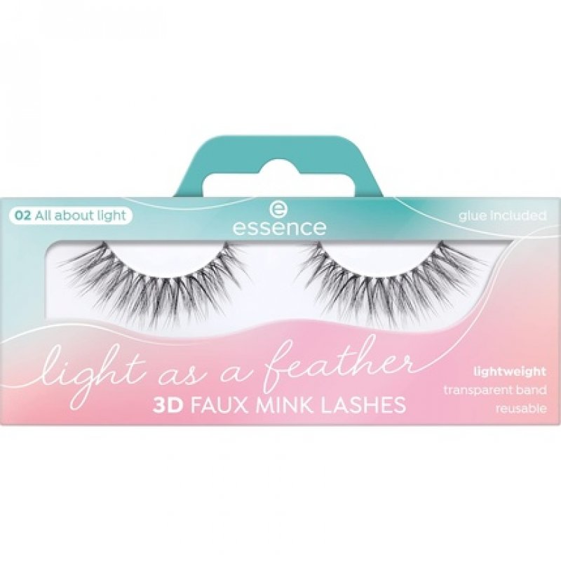 Essence Light as a Feather 3D Faux Mink Lashes Number 02 Black Volumizing Vegan