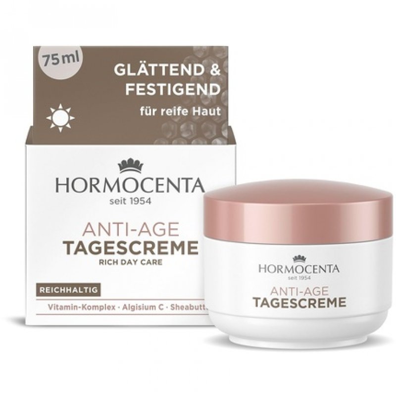 Hormocenta Anti-Aging Day Cream 75ml - Rich Care with Vitamin Complex, Algisium C and Shea Butter for Demanding, Mature
