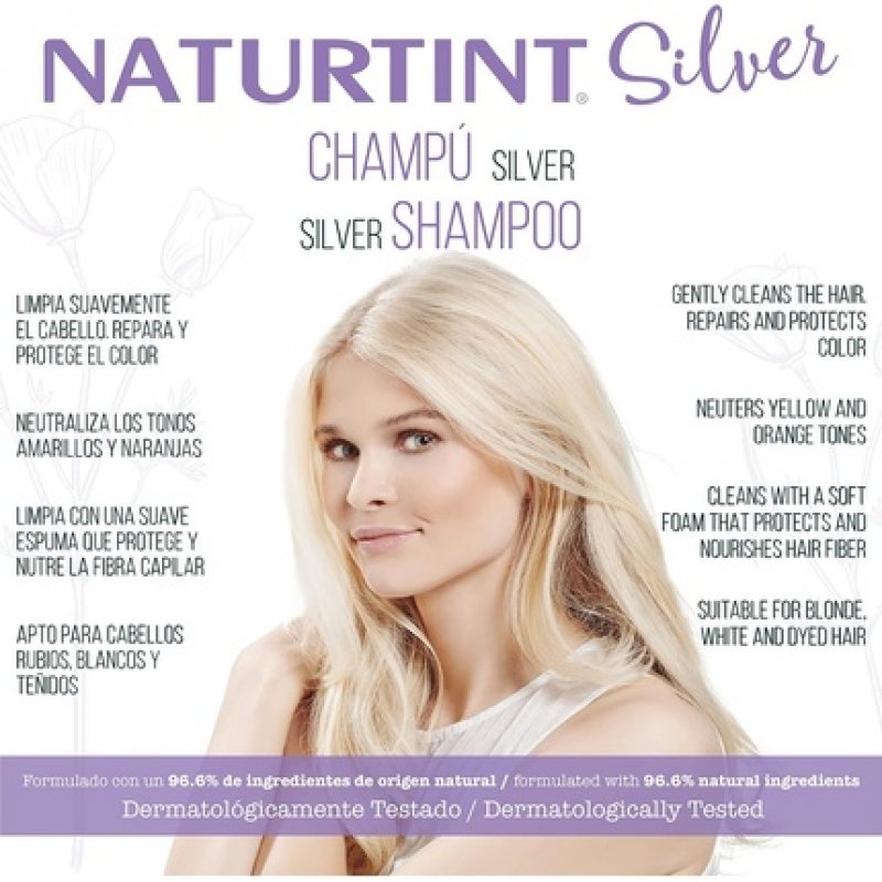 Naturtint Violet Colour Shampoo Removes Unwanted Yellowish and Copper Tones on Blonde White and Bleached Hair 330ml