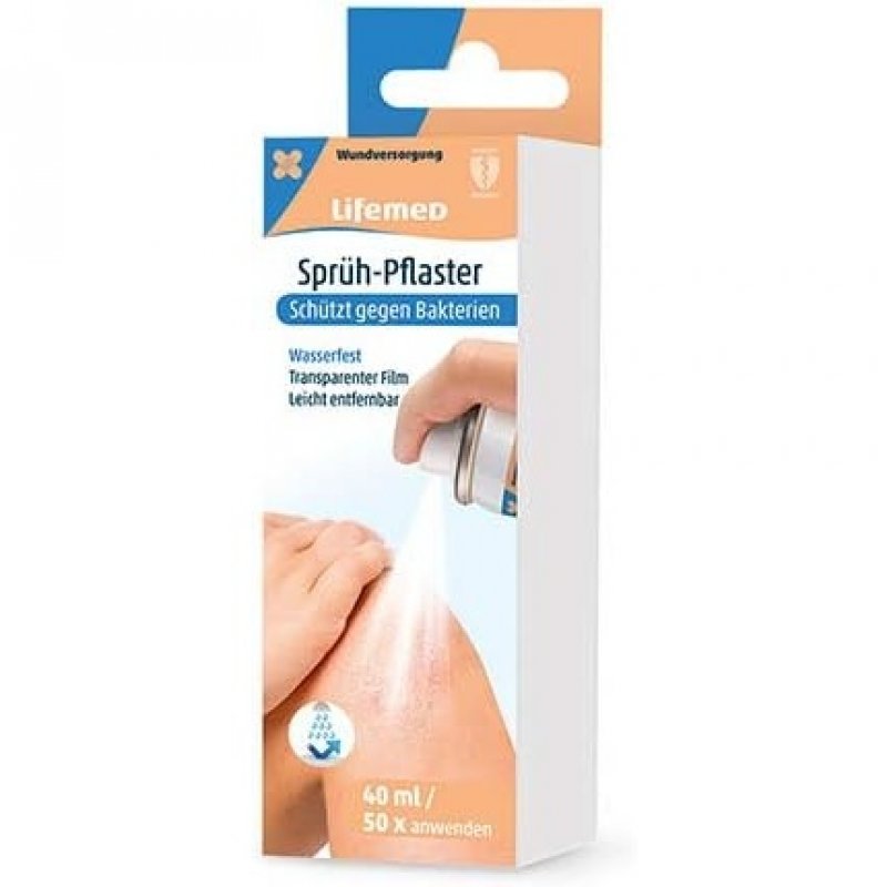 Lifemed Spray Plaster 40ml - Protects Wounds with a Transparent Film