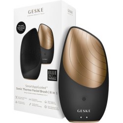 GESKE SmartAppGuided Sonic Thermo Facial Brush 6 in 1 Skin Cleansing Brush with Heat Function Facial Massager Electric