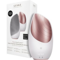 GESKE SmartAppGuided Sonic Thermo Facial Brush 6 in 1 Skin Cleansing Brush with Heat Function Facial Massager Electric