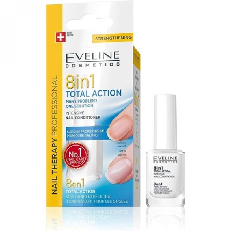 Eveline Cosmetics Nail Therapy Professional 8in1 Total Action Concentrated Hardening and Strengthening Polish Nail