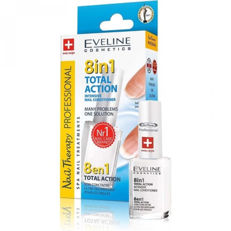Eveline Cosmetics Nail Therapy Professional 8in1 Total Action Concentrated Hardening and Strengthening Polish Nail