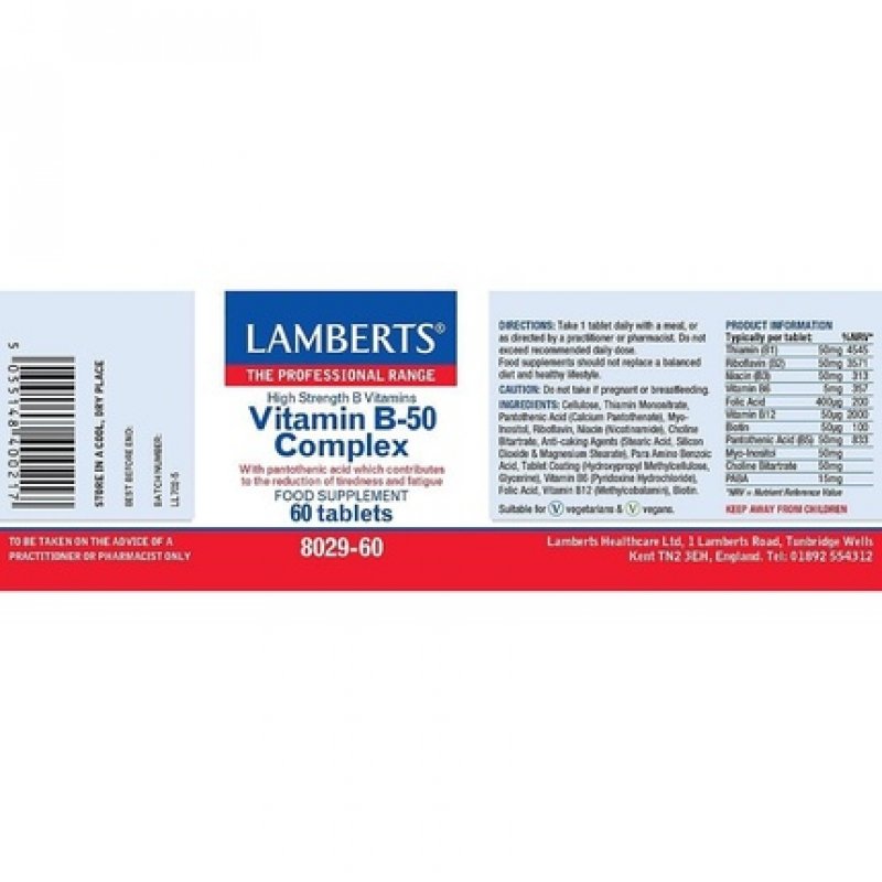 Lamberts Vitamin B-50 Complex Tablets 250
