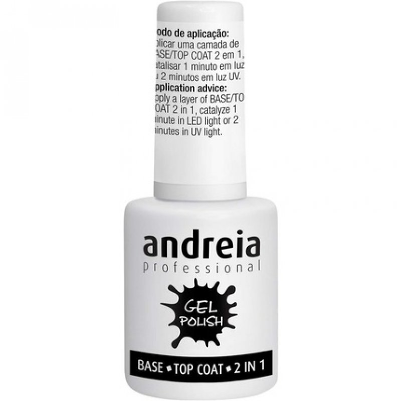 Andreia Gel Base Top Coat 2 In 1 Professional Gel Base Varnish - Top and Base Coat Gel for French Manicure Nail - Long