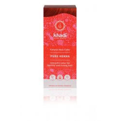 Khadi Pure Henna Plant Hair Color 100g - Natural and Vegan Hair Dye for Exciting Orange-Red to Intensely Bright Flame