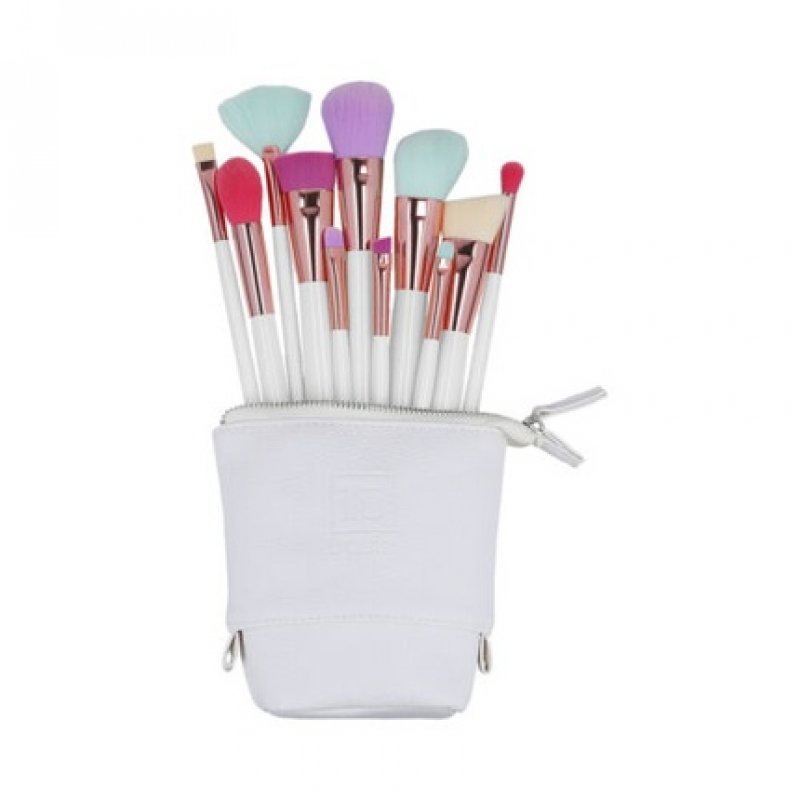 ilu Basic Set 11 Makeup Brushes with Bag - Multicolor