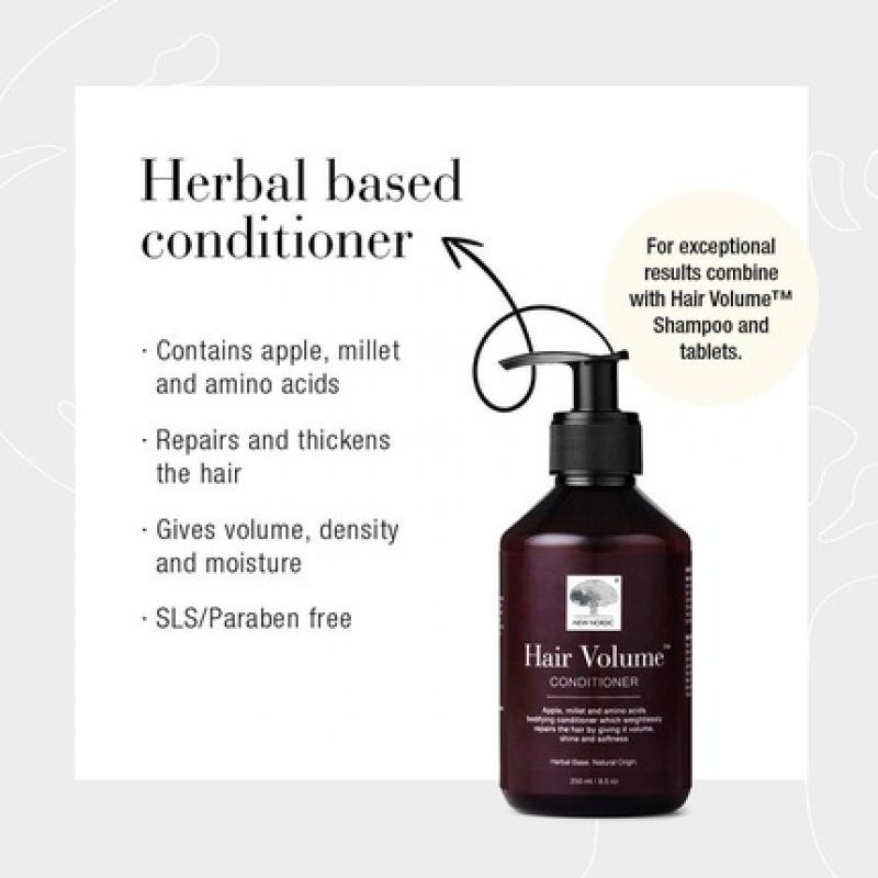 New Nordic Hair Volume Conditioner 250ml Herbal Based Hair Repair and Thickening Conditioner for Dry Damaged Hair -