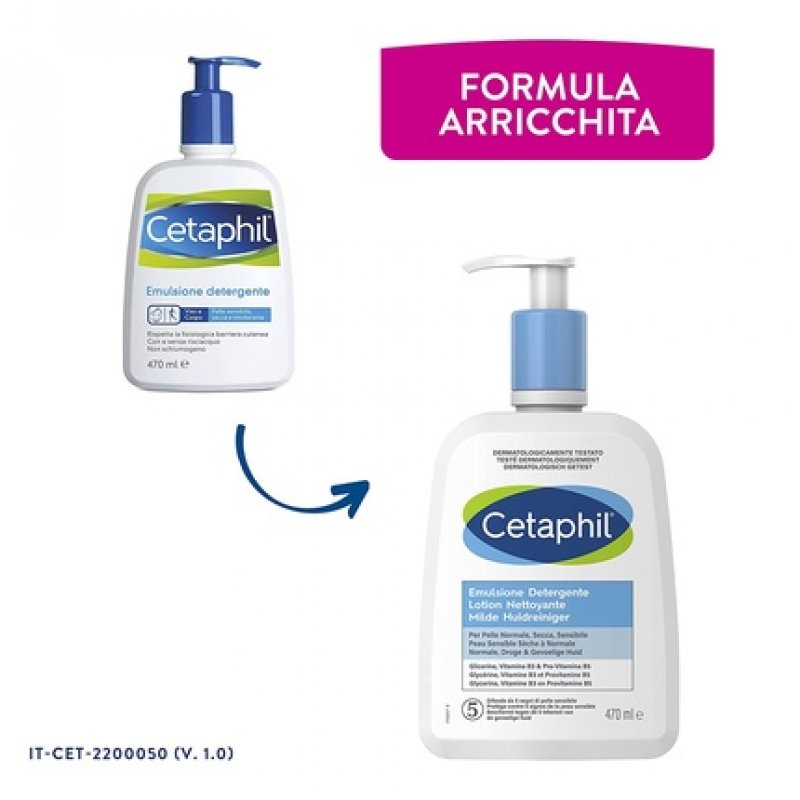 Cetaphil Moisturizing Face and Body Cleanser Emulsion for Sensitive, Dry, and Tolerant Skin - 470ml