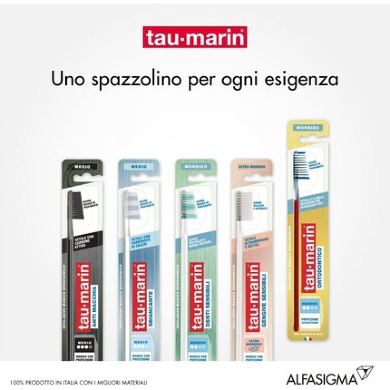 Tau-marin Medium Bristle Orthodontic Toothbrush with Antibacterial