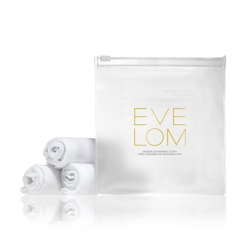 EVE LOM Muslin Cloths 100% Cotton Facial Cleanser Exfoliating Cloth - Pack of 3