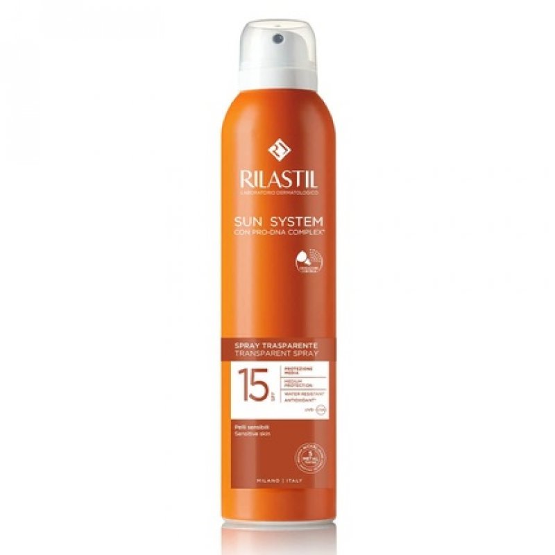 Rilastil Sun System Transparent Body Spray with Antioxidant Effect 200ml SPF 15