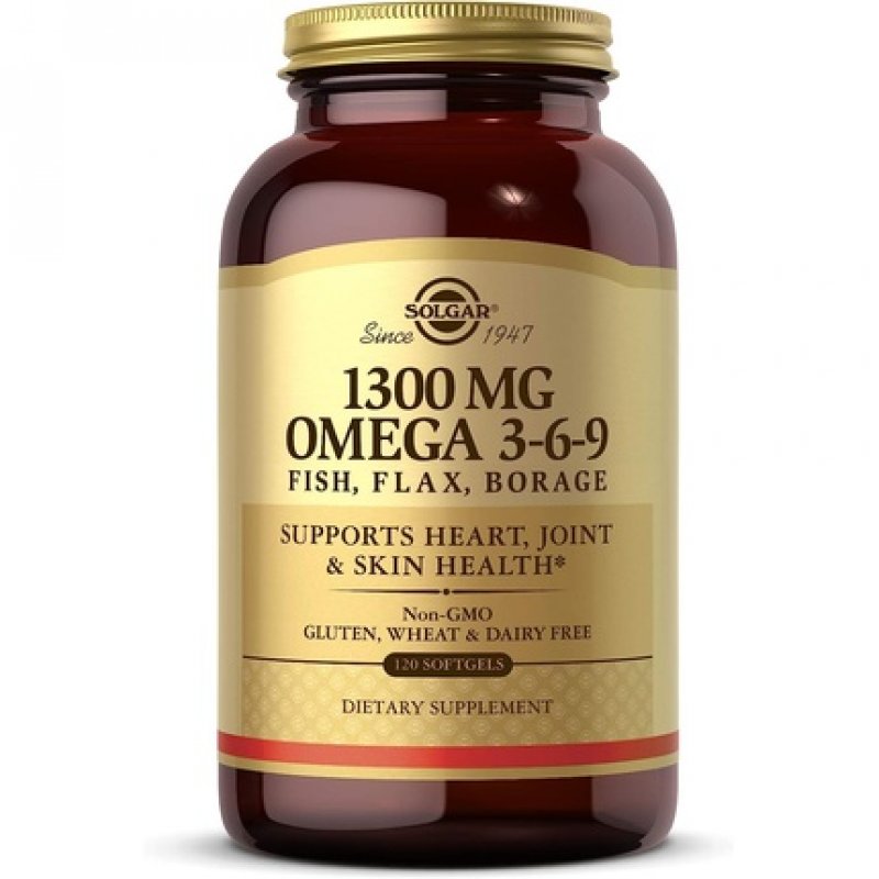 Solgar Omega 3-6-9 Softgels 120 Softgels - Blend of Premium Fish, Flax and Borage Oils - Specially Formulated Ratio -