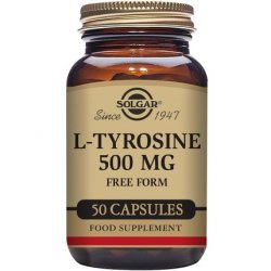 Solgar L-Tyrosine 500mg Amino Acid Blood and Nervous System Tissues Vegan 50 Vegetable Capsules
