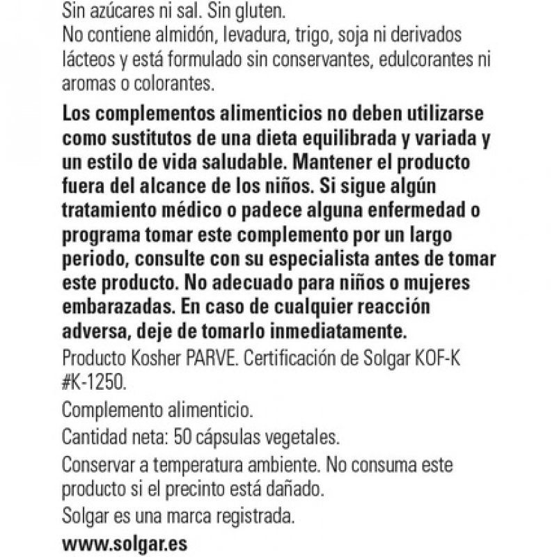 Solgar L-Tyrosine 500mg Amino Acid Blood and Nervous System Tissues Vegan 50 Vegetable Capsules