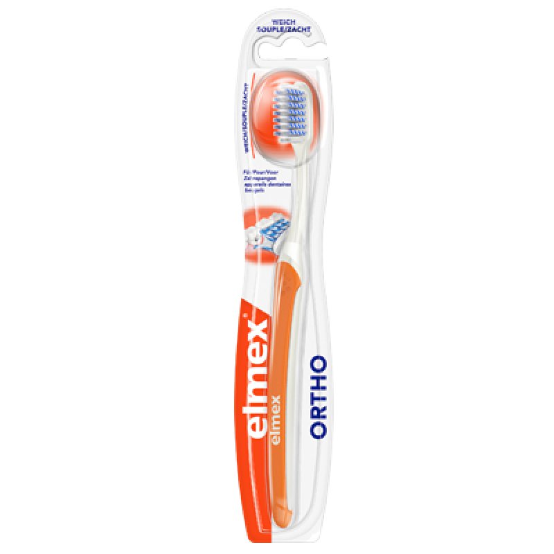 Elmex Ortho Toothbrush Soft - Suitable for Cleaning Teeth and Braces
