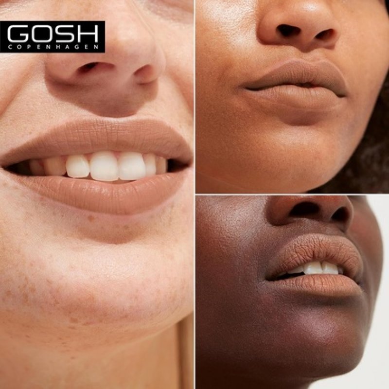 GOSH Luxury Nude Lipstick with Light Sheen Intense Nude Shades for Natural Lips 002 Undressed