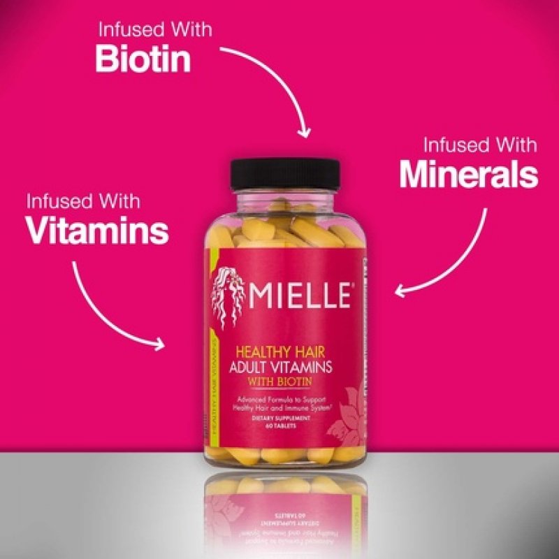Mielle Organics Adult Healthy Hair Formula Vitamins with Biotin 60 Count