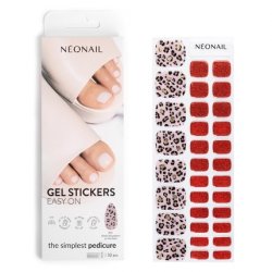 NEONAIL UV Gel Stickers Easy On P01 Red 15 Patterns Nail Stickers Nail Polish Strips Gel Nail Stickers Foot and Hand