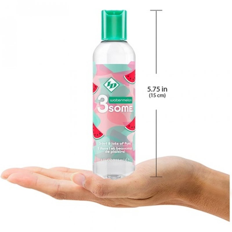 ID 3Some 3 in 1 Lick Massage Lotion Lube 118ml Watermelon Fruit Flavour Warming Massage Gel