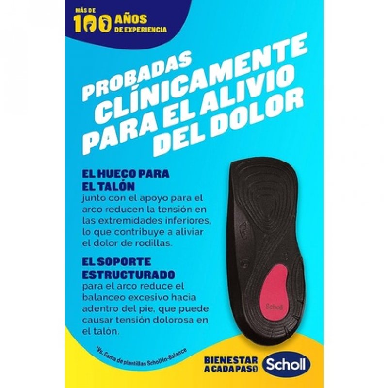 Scholl Balance Knee and Heel Pain Relief Insole 1 Pair Size 42 M White