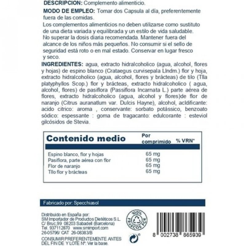 Specchiasol Ansiolev Instant Drops Dietary Supplement 20ml