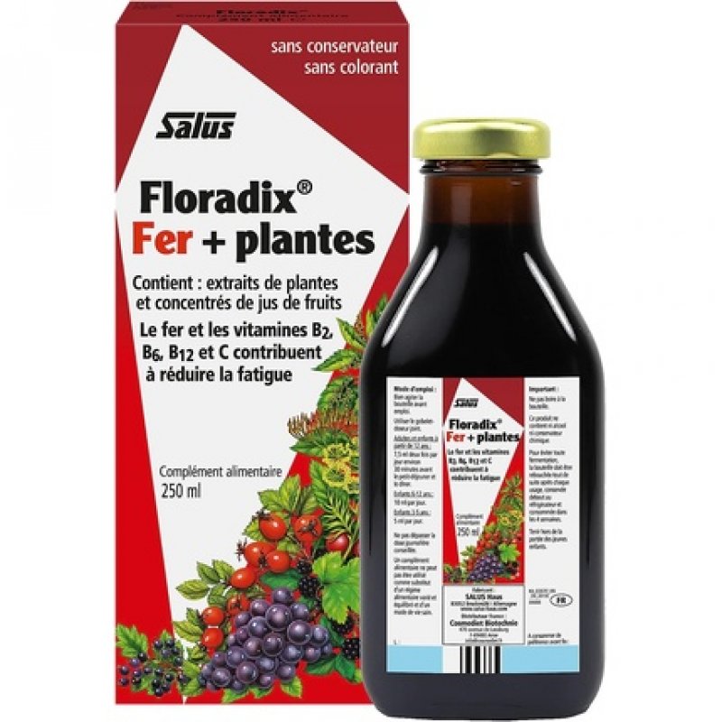 Floradix Liquid Iron and Vitamin Formula 250ml 8.5 Fl Oz