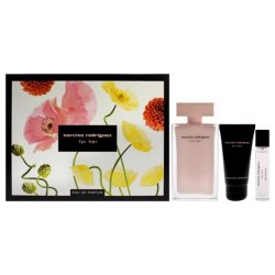 Narciso Rodriguez for Women 3 Piece Gift Set 3.3oz EDP Spray 0.33oz EDP Spray 2.5oz Body Lotion