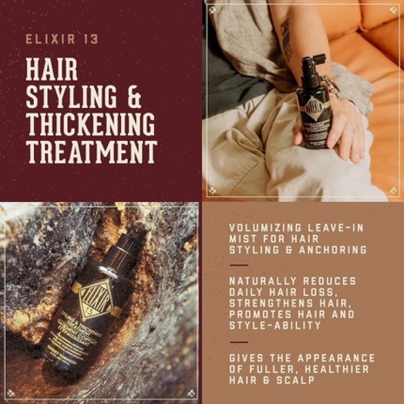 18.21 Man Made Elixir 13 Men's Styling and Thickening Treatment for Hair 3.4oz
