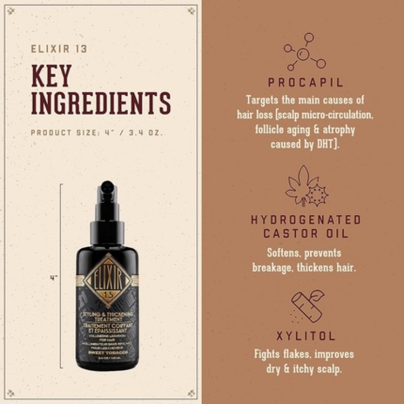 18.21 Man Made Elixir 13 Men's Styling and Thickening Treatment for Hair 3.4oz