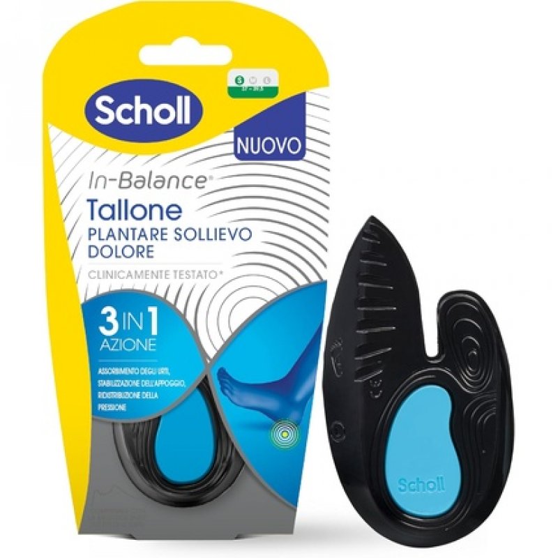 Scholl In-Balance Pain Relief Shock Absorbing Insoles for Heel, Heel, Achilles Tendon, Size S, Women and Men