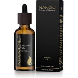 Nanoil Argan Oil Natural Pure Cold Pressed Unroasted Organic Oil for Hair Body and Face 50ml