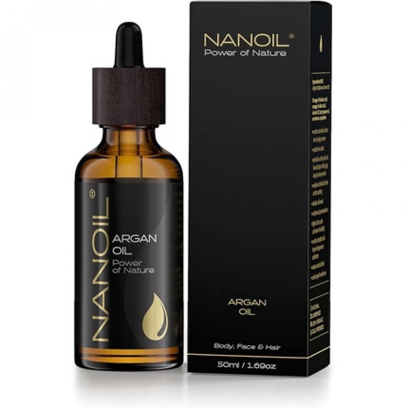 Nanoil Argan Oil Natural Pure Cold Pressed Unroasted Organic Oil for Hair Body and Face 50ml