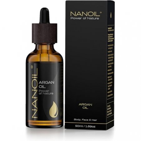 Nanoil Argan Oil Natural Pure Cold Pressed Unroasted Organic Oil for Hair Body and Face 50ml