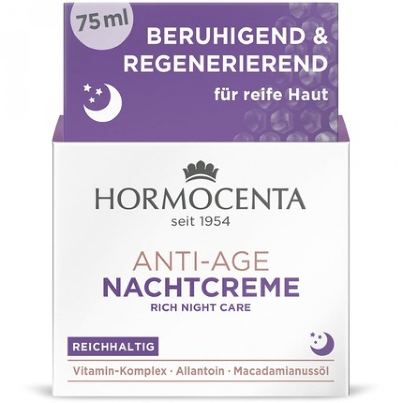 Hormocenta Anti-Aging Night Cream 75ml - Regenerating Rich Anti-Aging Care with Vitamin Complex, Allantoin, and