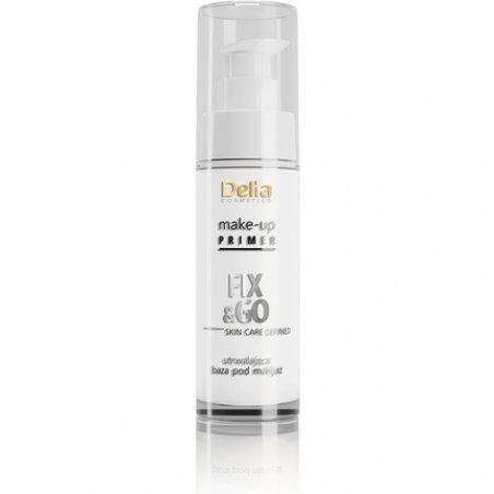 Delia Cosmetics Matt & Fixing Effect Make Up Primer Skin Care Defined White Fix and Go Base with Hyaluronic Acid 30ml