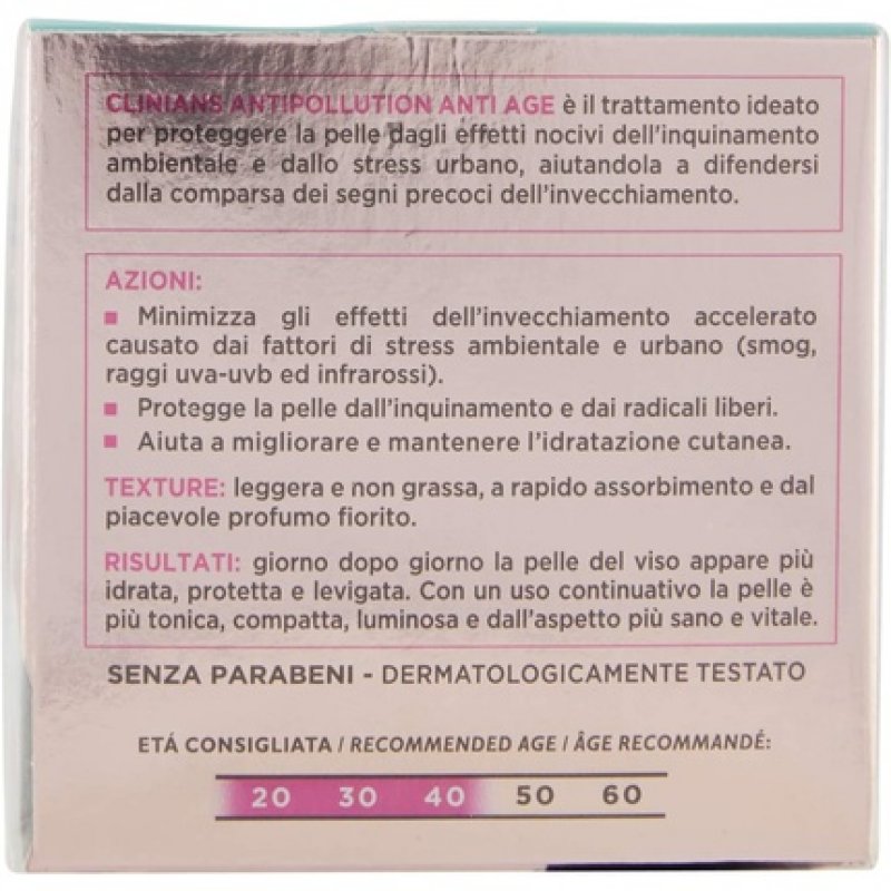 Clinians Anti-Pollution Cream with Age Protection 50ml