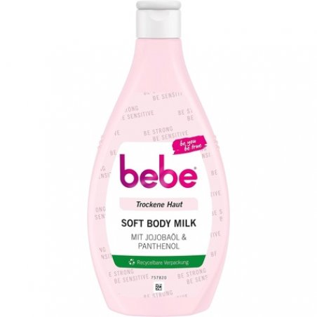 bebe Soft Body Milk Fast Absorbing Body Lotion with Jojoba Oil and Panthenol 400ml