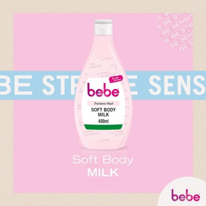 bebe Soft Body Milk Fast Absorbing Body Lotion with Jojoba Oil and Panthenol 400ml