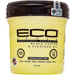 Ecostyle Black Castor and Flax Seed Oil All Day Hold Alcohol Free Paraben Free Sulphate Free No Flaking Anti-Itch 473ml