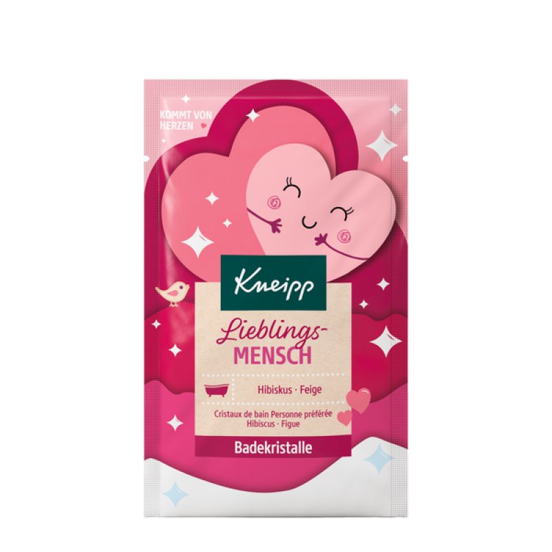 Kneipp Bath Crystals Lieblingsmensch with Natural Deep Salt and High-Quality Hibiscus and Fig Extract 60g