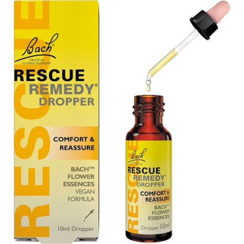 Bach Rescue Remedy Flower Essences Comfort and Calm Emotional Wellness Dropper Bottle 10ml