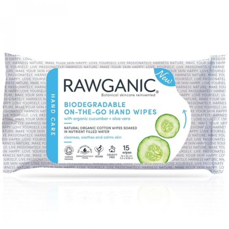 RAWGANIC Moist Alcohol-Free & Perfume-Free Care and Cleaning Wipes for On-the-Go