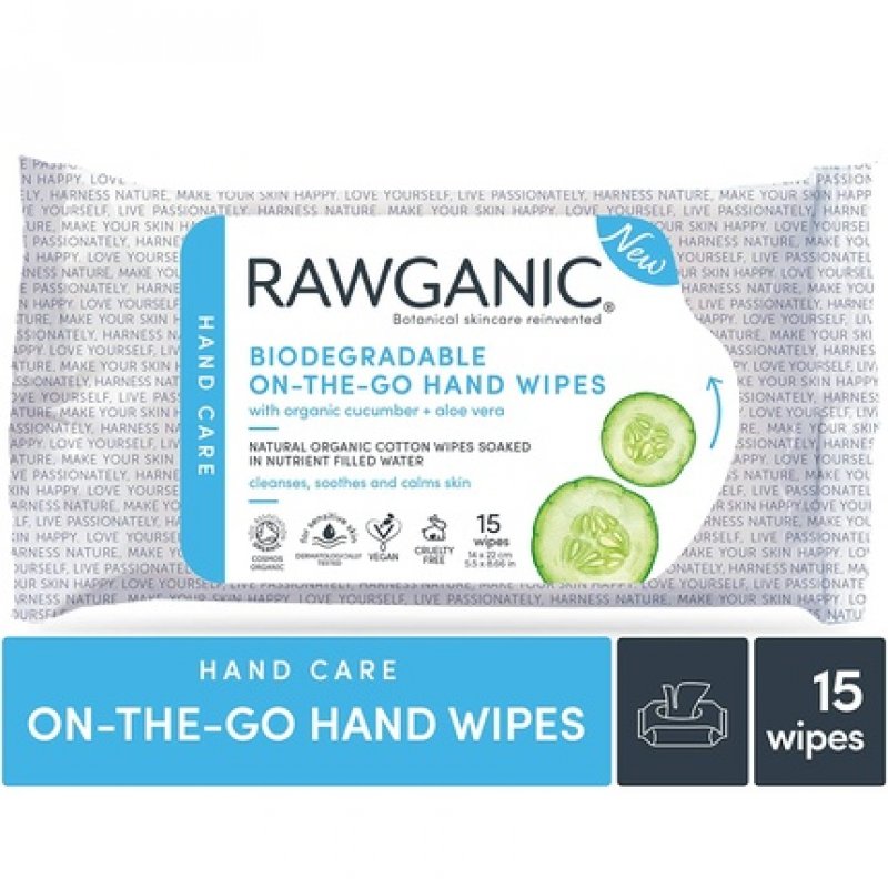 RAWGANIC Moist Alcohol-Free & Perfume-Free Care and Cleaning Wipes for On-the-Go
