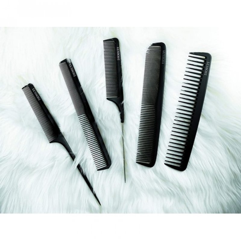 T4B LUSSONI Lift Tail Antistatic and Break-Resistant Carbon Comb with Fine Teeth 210