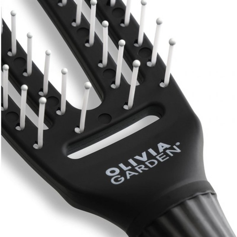 Olivia Garden Fingerbrush Ionized Nylon Bristles Small Black