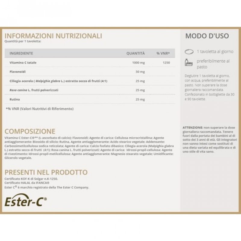 Solgar Ester-C Plus 1000 30 Tablets